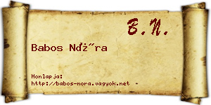 Babos Nóra névjegykártya