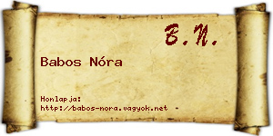 Babos Nóra névjegykártya
