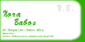 nora babos business card